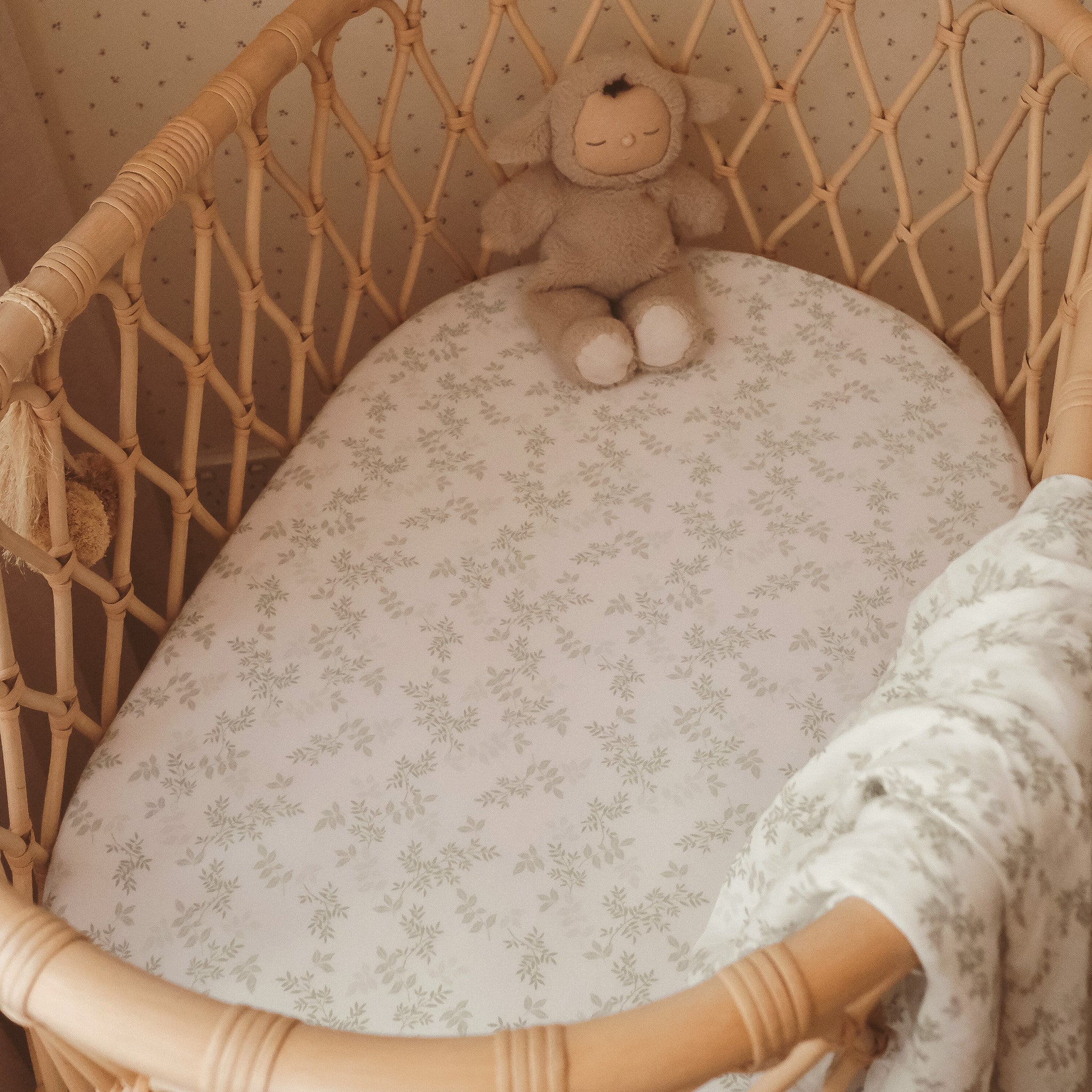 Bassinet | Fitted Sheet/Change Pad Cover | Organic - Cypress - Image 6