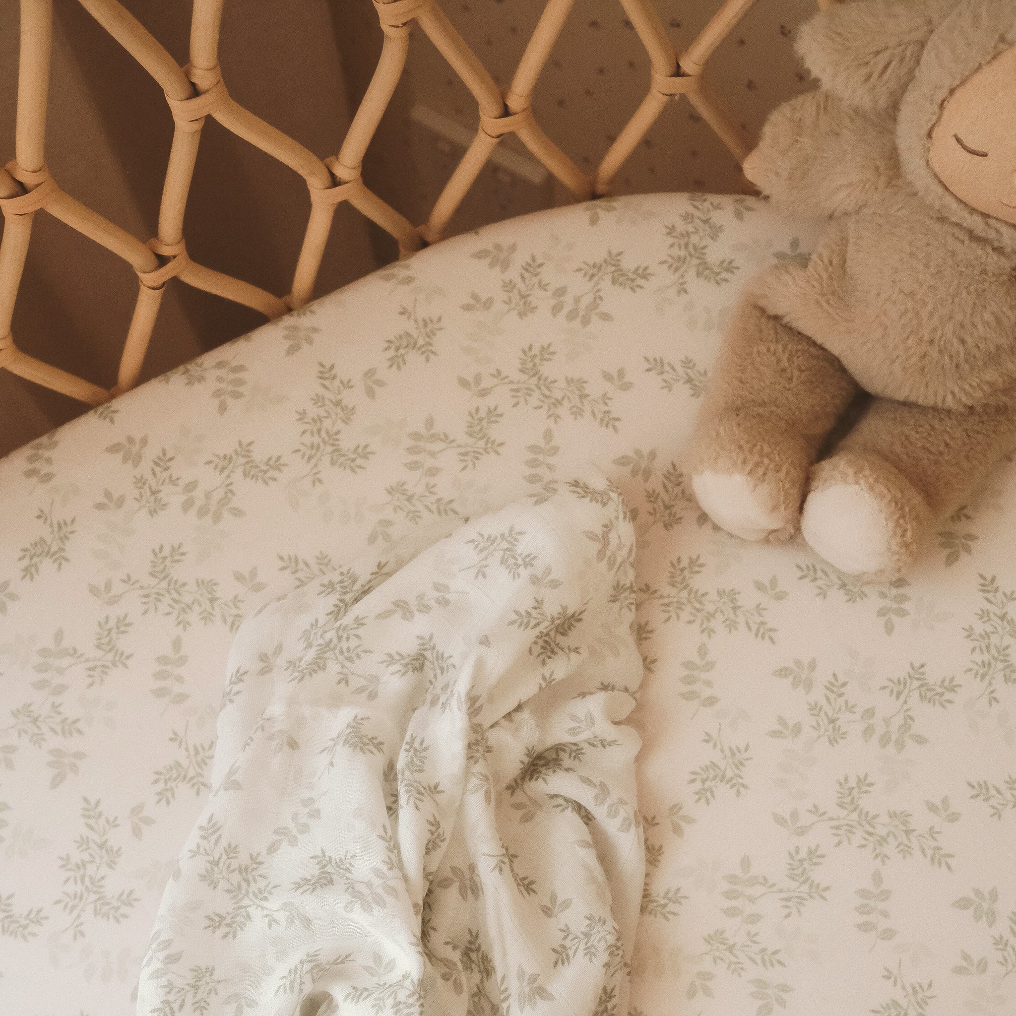 Bassinet | Fitted Sheet/Change Pad Cover | Organic - Cypress - Image 8